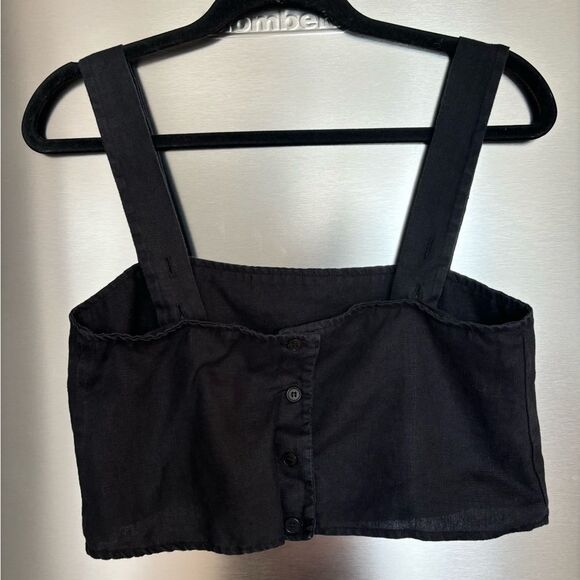 Reformation Loren Linen Crop Tank Top - Picture 4 of 5